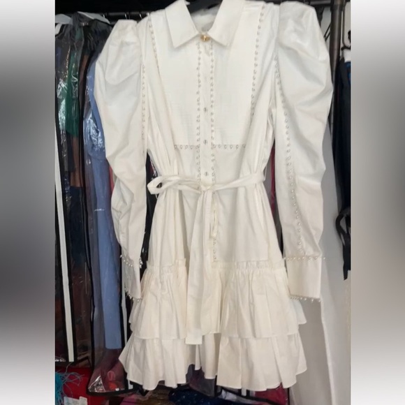 Aje Florence Pearl Trim Mini Dress - NWT - AU 16 (US 12) - Picture 4 of 5